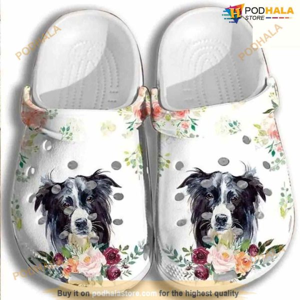 Dog Flower Croc Shoes For Women