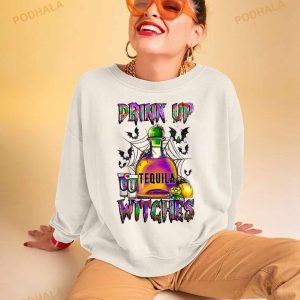 Drink Up Witches Halloween Costume Tequila Wine Lover T Shirt