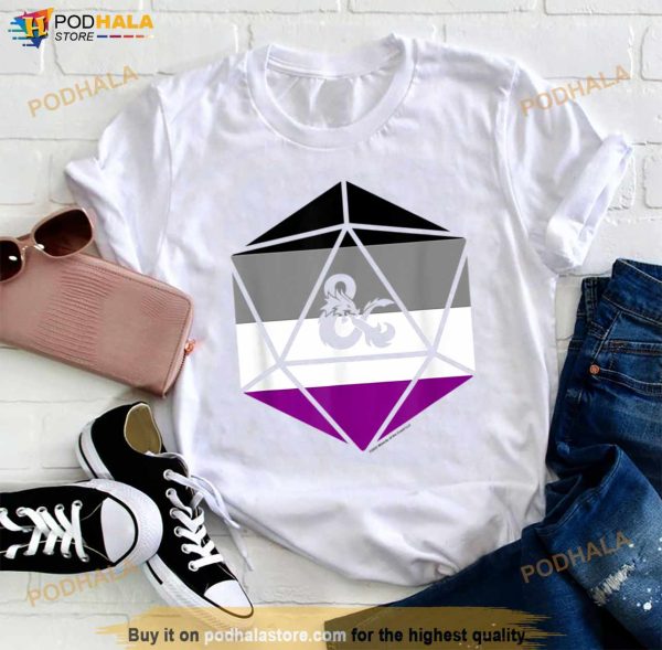 Dungeons & Dragons Asexual Pride Flag Dice Logo T Shirt