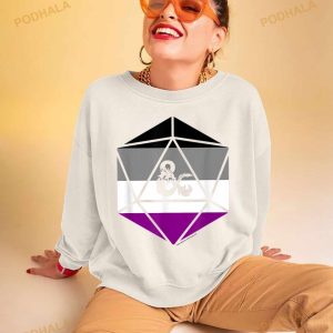 Dungeons Dragons Asexual Pride Flag Dice Logo T Shirt 3