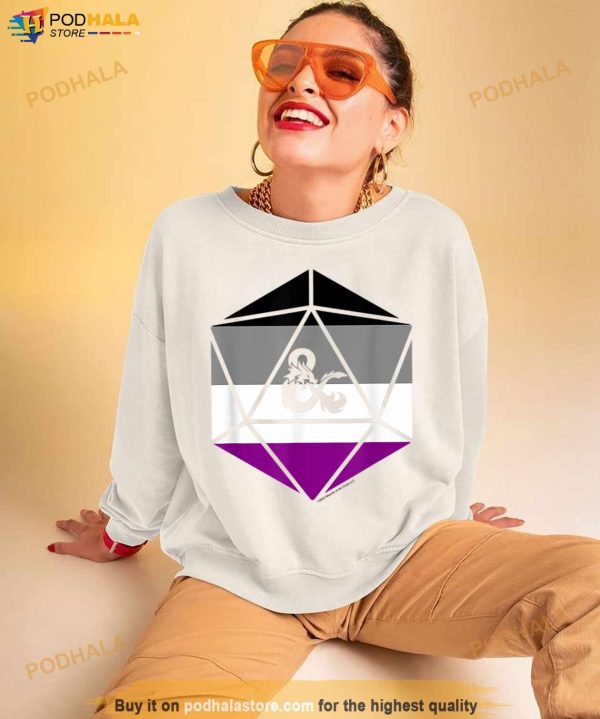 Dungeons & Dragons Asexual Pride Flag Dice Logo T Shirt