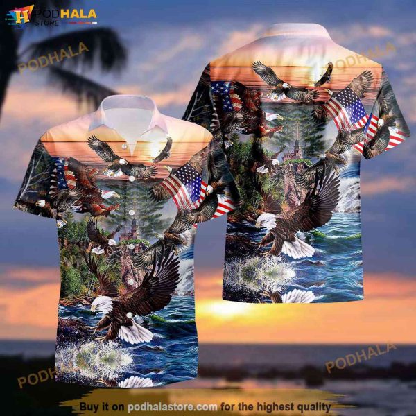 Eagle Spirit Of America Hawaiian Shirt, Army Hawaii Shirt, 4Th Of July Gift