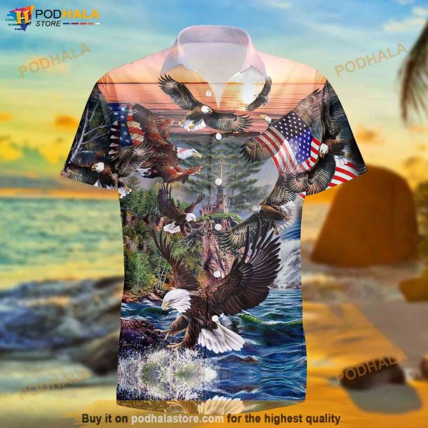 Eagle Spirit Of America Hawaiian Shirt, Army Hawaii Shirt, 4Th Of July Gift