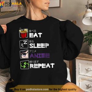 Eat Sleep Anime Repeat Kawaii Otaku Manga Japan Shirt