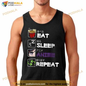 Eat Sleep Anime Repeat Kawaii Otaku Manga Japan Shirt 2