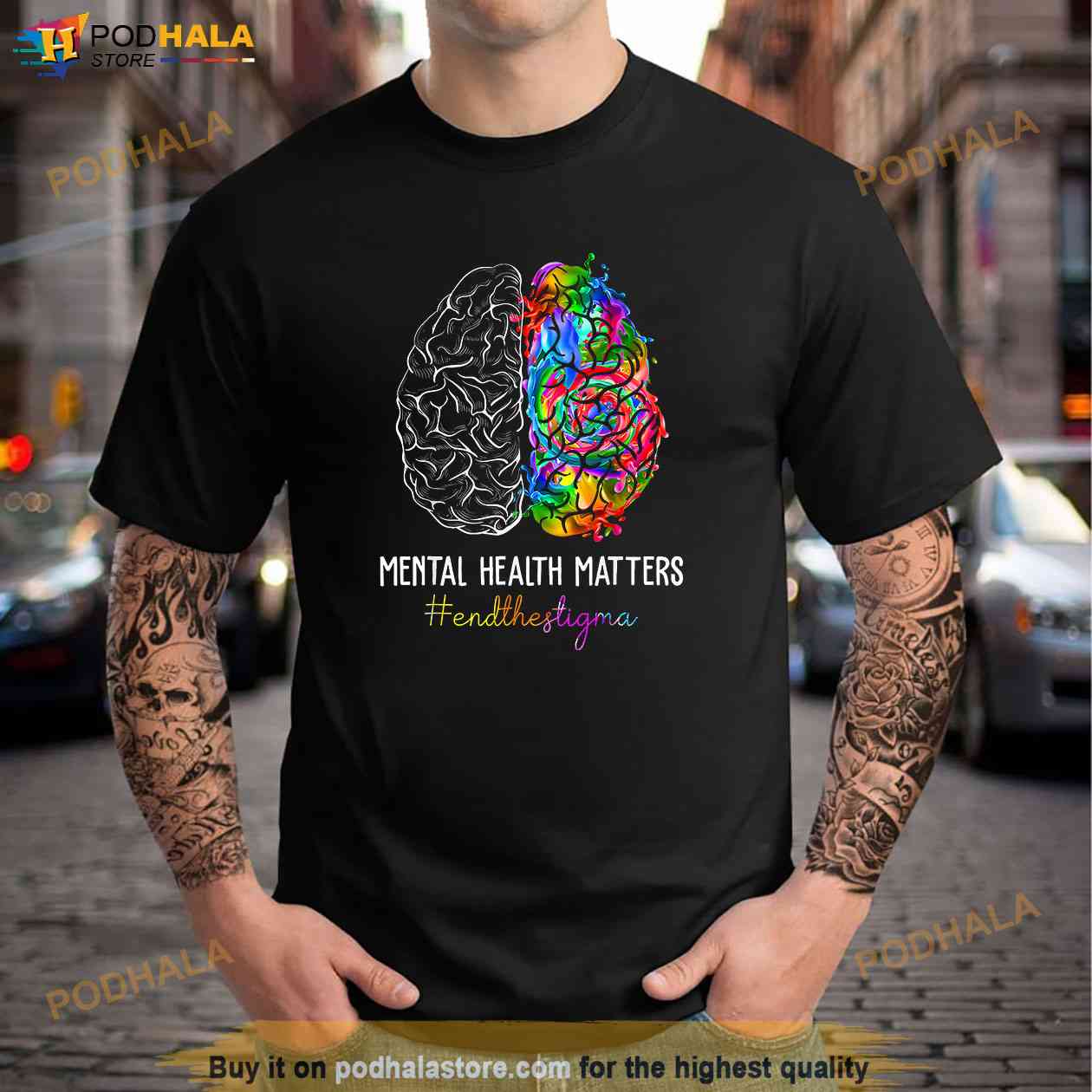  Mental Health Awareness End The Stigma T-Shirt : Clothing,  Shoes & Jewelry