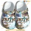 Faith Jesus Christian Christmas Leopard Crocs Shoes Clogs For Grandma