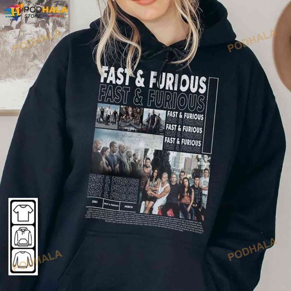 Fast & Furious Merch Movie Hoodie, Vin Diesel Movie 90s Vintage Unisex TShirt
