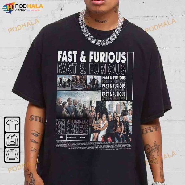 Fast & Furious Merch Movie Hoodie, Vin Diesel Movie 90s Vintage Unisex TShirt
