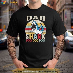Fathers Day Funny Dad Shark Grandpa Gift Men Shirt