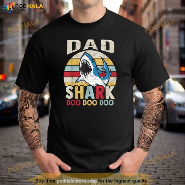 Fathers Day Funny Dad Shark Grandpa Gift Men Shirt