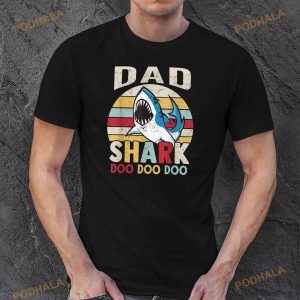 Fathers Day Funny Dad Shark Grandpa Gift Men Shirt 2