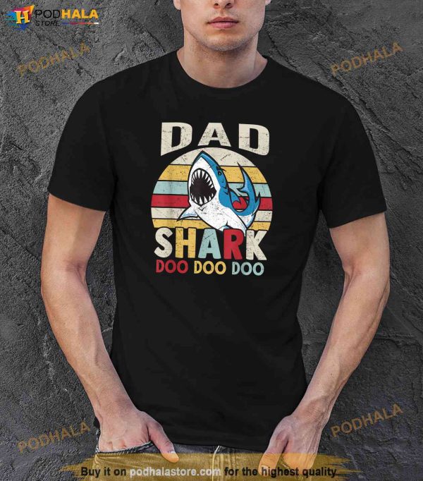 Fathers Day Funny Dad Shark Grandpa Gift Men Shirt