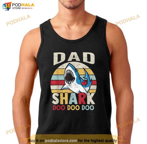 Fathers Day Funny Dad Shark Grandpa Gift Men Shirt