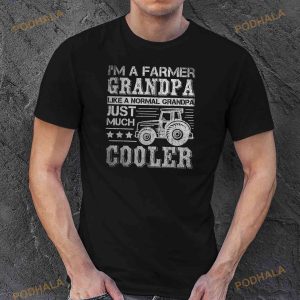 Fathers Day Gift Idea Grandpa Tractor Farmer Shirt