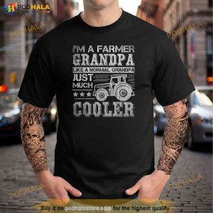 Fathers Day Gift Idea Grandpa Tractor Farmer Shirt 2