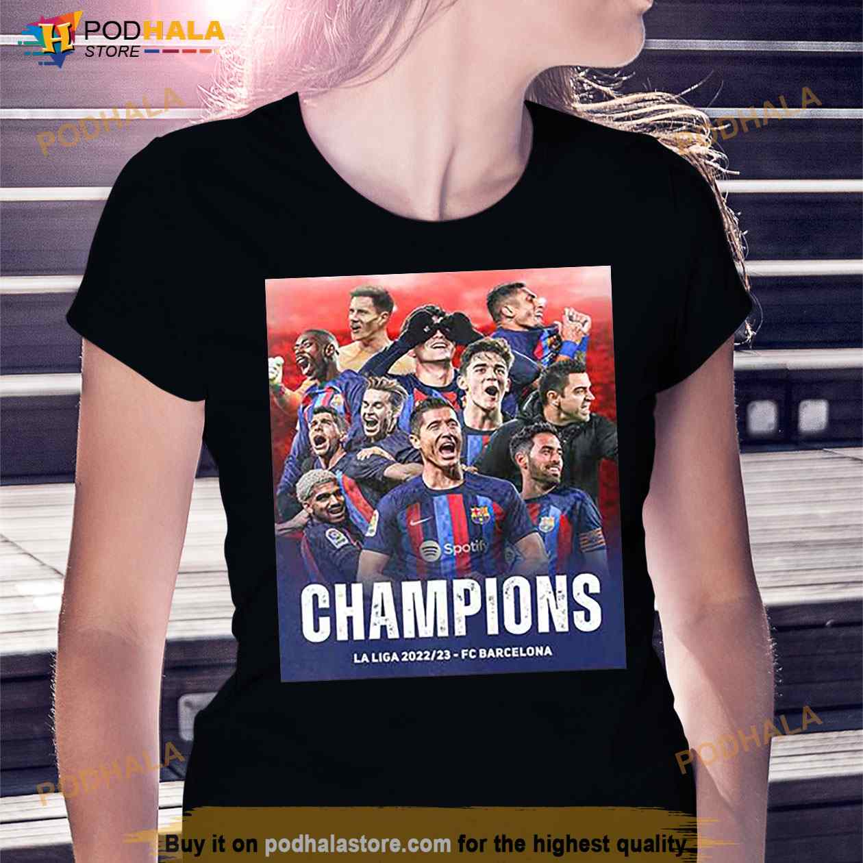 FC BARCELONA THE CHAMPIONS OF SPAIN T Shirt FC BARCELONA THE CHAMPIONS OF SPAIN T Shirt
