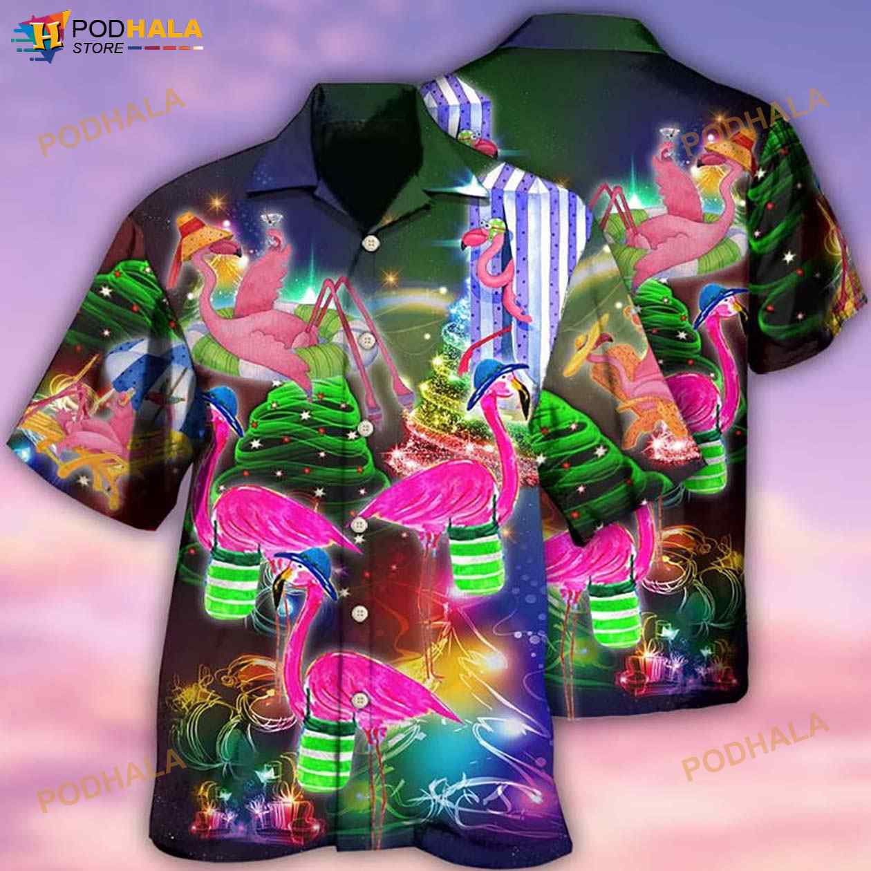 Flamingo Love Beach Amazing Christmas 3D Funny Hawaiian Shirt Flamingo Love Beach Amazing Christmas 3D Funny Hawaiian Shirt