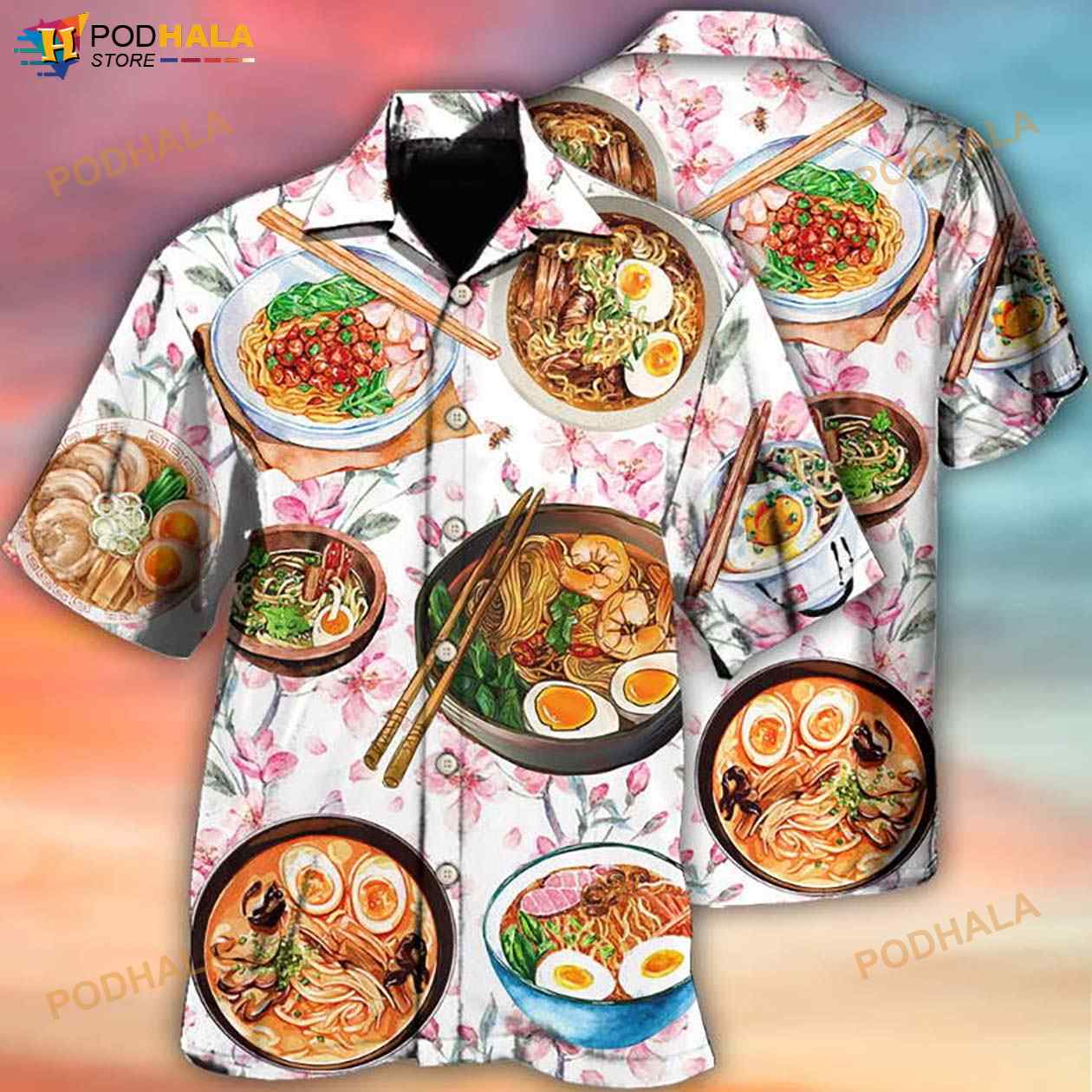 Food Ramen Delicious Floral Style 3D Funny Hawaiian Shirt Food Ramen Delicious Floral Style 3D Funny Hawaiian Shirt