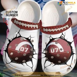 Football Personalized Crack Crocs Clog Shoes Crocs Clog Shoes For Men Women