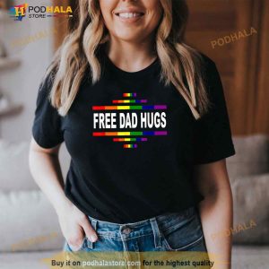 Free Dad Hugs LGBT Rainbow Pride Fathers Day Gift Shirt