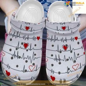 Free Heartbeat Clogs For Nurse Doctor Crocs Clog Shoes