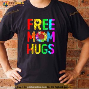 Free Mom Hugs Daisy Rainbow Heart Lgbt Pride Month Shirt 3