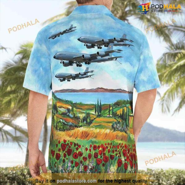 French Air And Space Force Boeing C-135fr Stratolifter Of Groupe De Ravitaillement En Vol 2-91 Bretagne Hawaiian Shirt Man