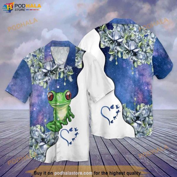 Frog Love Funny Hawaiian Shirt, Hawaiian Button Up Shirt