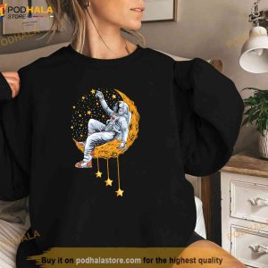 Funny Astronaut Moon Planets Colorful Space Graphic Shirt 3