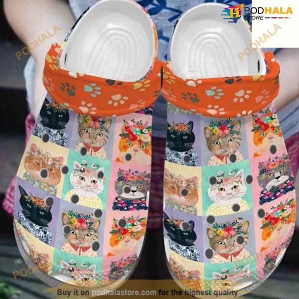 Funny Cat Family Cartoon Shoes Crocs Gift For Woman Girl Daughter Crocs Clog Shoes For Men Women