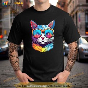 Funny Cat Wearing Sunglasses Cat Lover Cat Graphic Men Women Shirt 3