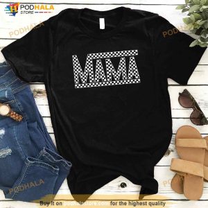 Funny Checkered Mama Black White Gift Women Shirt 3