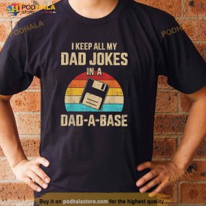 Funny Dad Jokes In Dadabase Vintage For Fathers Day Shirt 2 1