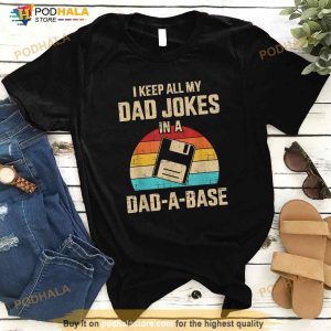 Funny Dad Jokes In Dadabase Vintage For Fathers Day Shirt 3 1