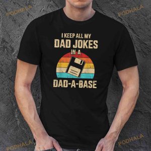 Funny Dad Jokes In Dadabase Vintage For Fathers Day Shirt 3
