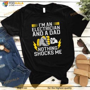 Funny Electrician Design For Men Daddy Electrical Engineers Shirt