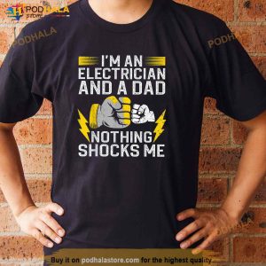 Funny Electrician Design For Men Daddy Electrical Engineers Shirt 2