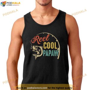 Funny Fathers Day Vintage Fishing Reel Cool Papaw Shirt 2