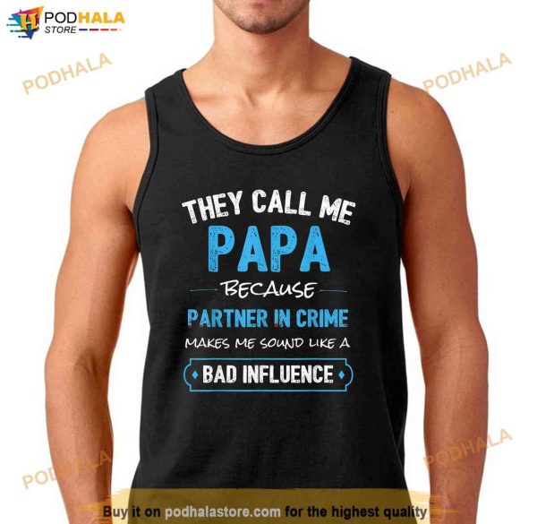 Funny Grandpa Shirts Papa Partner In Crime Dad Shirt