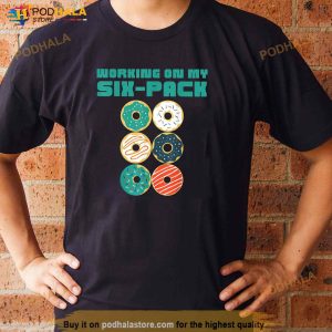 Funny Men Working On My Six Pack Donut 6pack Dad Bod Retro Shirt 3