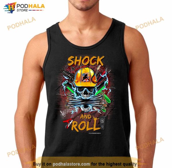 Funny Rock and Roll Electrical Engineer Lineman Electrician T Shirt