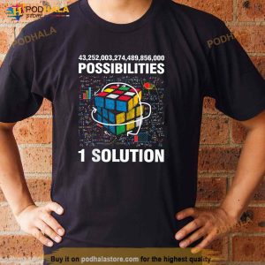 Funny Speed Cubing One Solution Math Lovers Boys Girls Mens Shirt