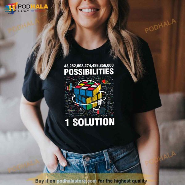 Funny Speed Cubing One Solution Math Lovers Boys Girls Mens Shirt