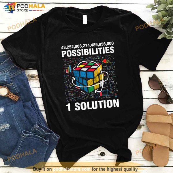 Funny Speed Cubing One Solution Math Lovers Boys Girls Mens Shirt