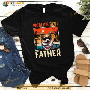 Funny Worlds Best Father Retro Fathers Day Dog Dad Shirt 1