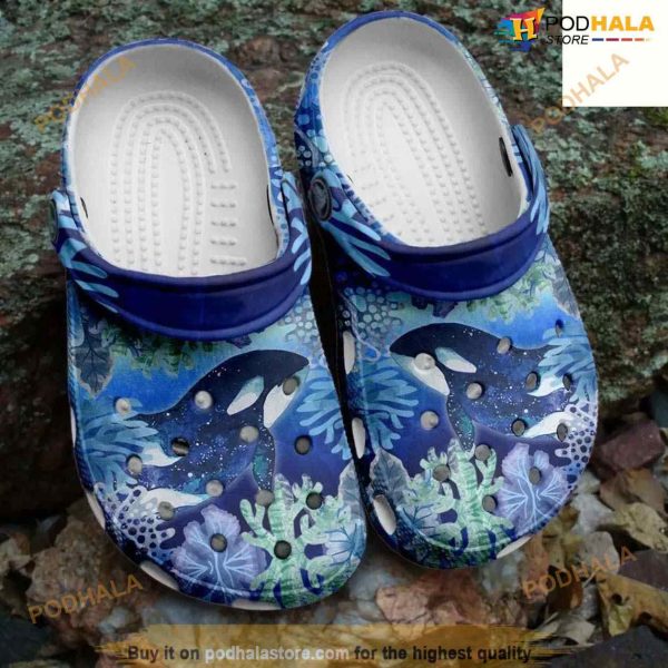 Galaxy Whale Ocean Beach Clogs Crocs Clog Shoes