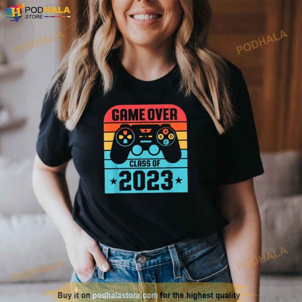 Game Over Class Of 2023 Shirt Students Funny Graduation Shirt