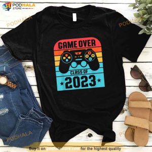 Game Over Class Of 2023 Shirt Students Funny Graduation Shirt 3