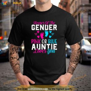 Gender Reveal Keeper Of The Gender Funny Auntie Gender Shirt 3